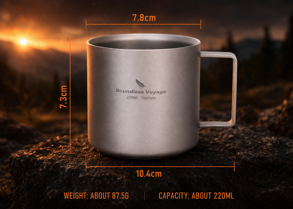 Boundless Voyage Ti3052D — Ultralight Titanium Cup