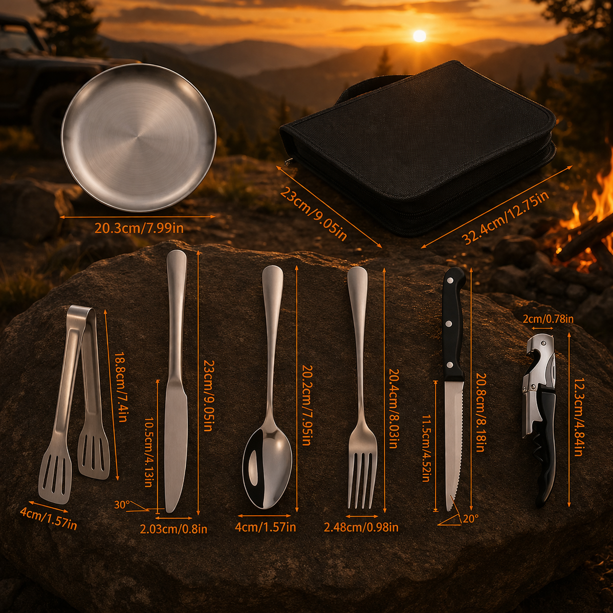 Stainless Steel Camping Cutlery Set